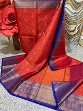 Brick Red Banarasi Semi Silk Saree